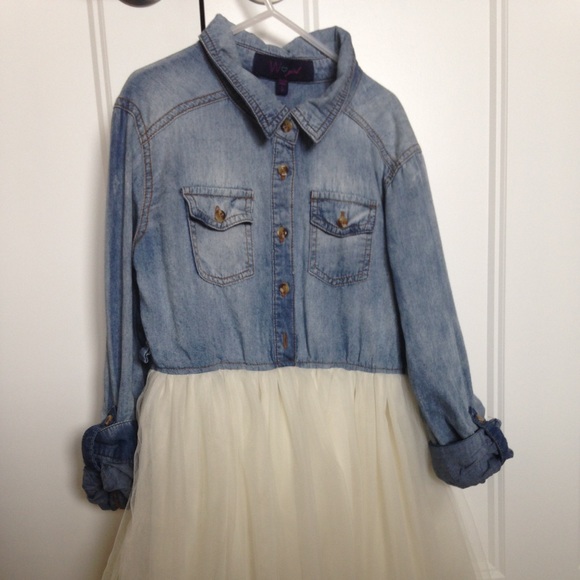 Other - Jean top dress  with cream colored skirt girls
